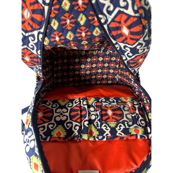 Vera Bradley Quilted Backpack With Colorful Pattern & Multiple Pockets Adjustabl - Picture 7 of 9